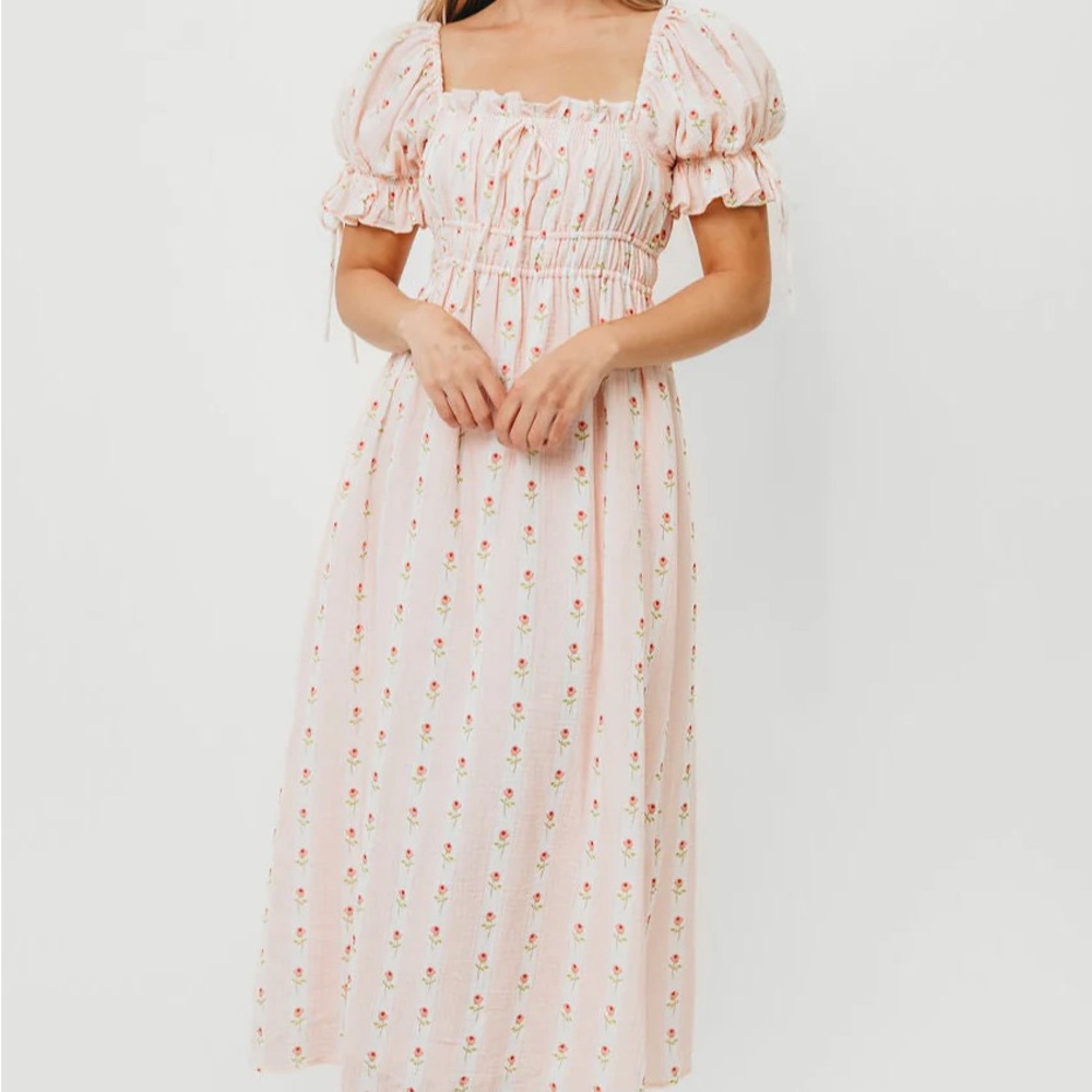 Worth collective Pink Floral Midi Dress